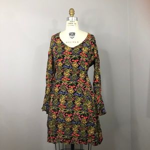 NWT Floral A-Line Dress with Bell Sleeve